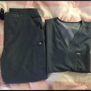 Figs Heather Denim Set